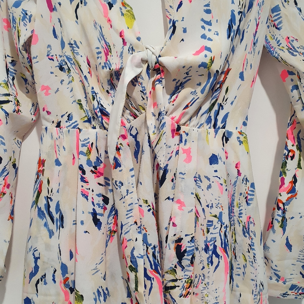 NuClad size small white/neon long sleeve playsuit - Picture 3 of 7